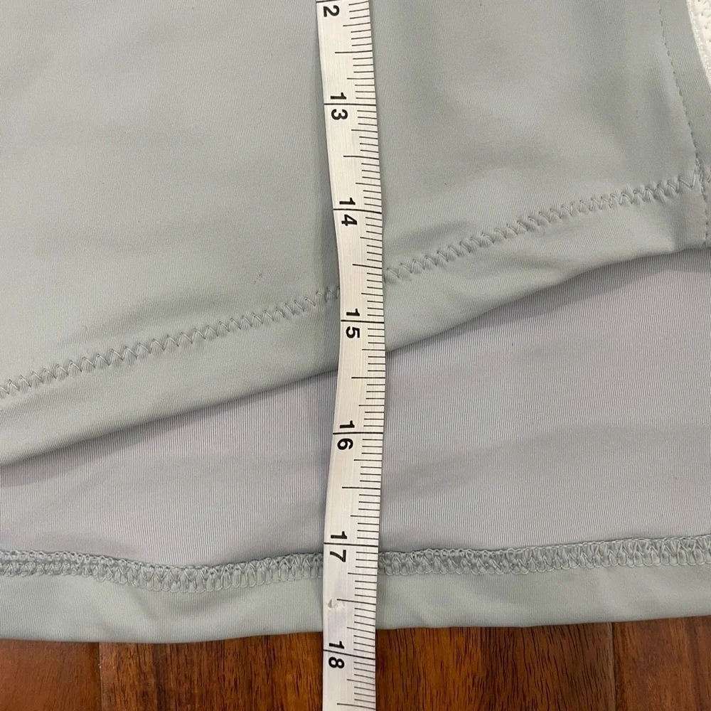 Skims Women Plus Size Sporty Zipper Swim Mini Skirt Blue Pacific Size 4x NWT.